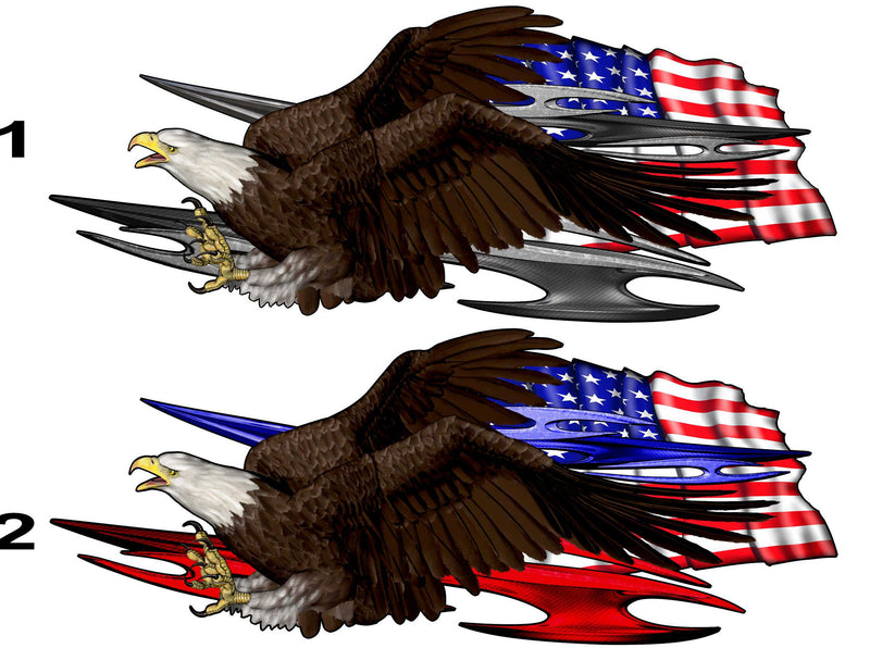 American flag Bald Eagle Large Decals for Semi Truck Trailers